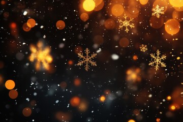 Poster - Luminous bokeh effects and flowing snow particle animation set against a dark background
