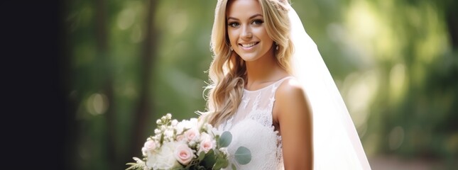 Poster - Beautiful Bride in a Forest