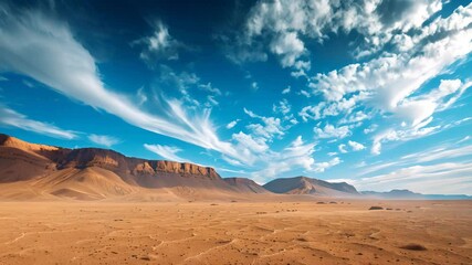 Sticker - Desert Landscape with Blue Sky and Clouds