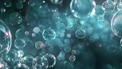 Poster - Abstract Teal Bubbles Background