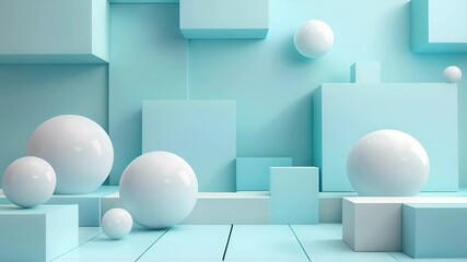 Wall Mural - Abstract Blue and White Geometric Shapes Background