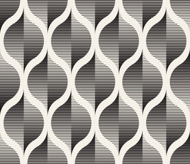 Wall Mural - Vector seamless pattern. Repeating geometric elements. Stylish monochrome background design.