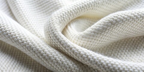 White Fabric Texture Close-up of a Woven Material with a Delicate Pattern, Fabric, Texture, White