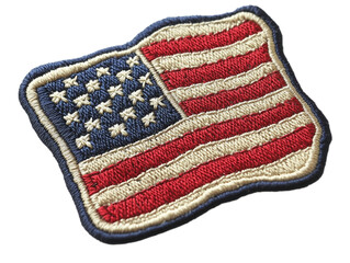 Wall Mural - an intricately designed american flag patch features vivid colors and fine embroidery details, perfe