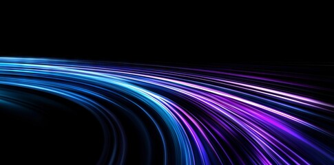 Wall Mural - Space technology horizontal blue purple hi-tech speed warp background.