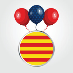 Wall Mural - Celebration Catalonia National Flag With Balloons