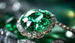 © 慧 马 - Luxurious close-up of sparkling emeralds showcasing intricate facets and rich green tones, embodying elegance and brilliance in gemstone jewelry