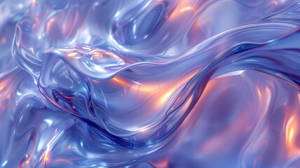 Poster - A vibrant flow of colorful textures undulates gracefully, reflecting light and creating an ethereal atmosphere. The smooth, shimmering surface captivates with its fluidity and depth.