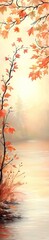 Wall Mural - A whimsical autumn landscape illustration with bold shapes. 