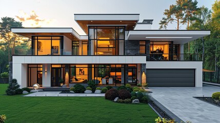 Wall Mural - Modern House with Large Windows