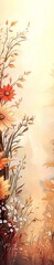 Wall Mural - A whimsical autumn landscape illustration with bold shapes. 