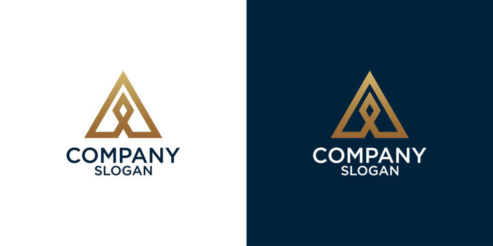 letter a simple abstract monogram logo design vector