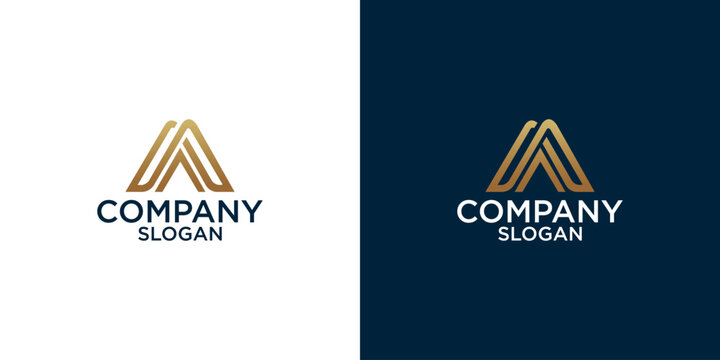 letter a simple abstract monogram logo design vector