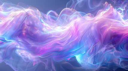 Poster - Flowing swirls of vibrant colors intertwine in this digital creation, showcasing a mix of purple, pink, and blue hues. The smooth waves exude a dreamlike quality, captivating the viewer's attention.
