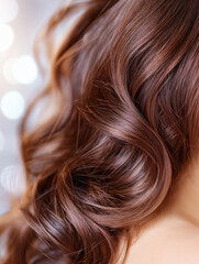 Poster - A close up of beautiful clean brown hair texture. 