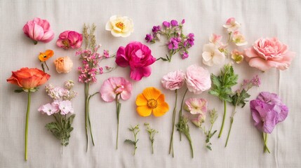 Poster - Vibrant Floral Arrangement on Light Background