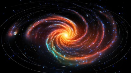 Wall Mural - a swirling galaxy of stars and light, with a vibrant core and a halo of glowing gas.