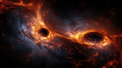 Wall Mural - a swirling vortex of fire and light in the vast expanse of space.