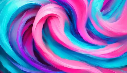 Wall Mural - Energetic Abstract Swirls of Pink, Blue, and Purple Paint Creating a Colorful Artistic Expression