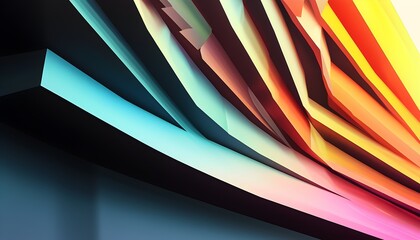 Wall Mural - Dynamic geometric layers featuring a gradient transition from dark to light tones