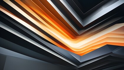 Wall Mural - Dynamic geometric layers featuring a gradient transition from dark to light tones