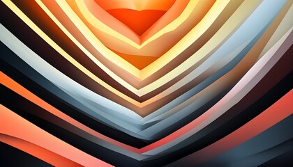 Wall Mural - Dynamic geometric layers featuring a gradient transition from dark to light tones