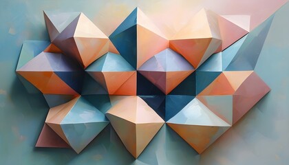 Harmonious Interplay of Softly Colored Geometric Figures with Subtle Depth