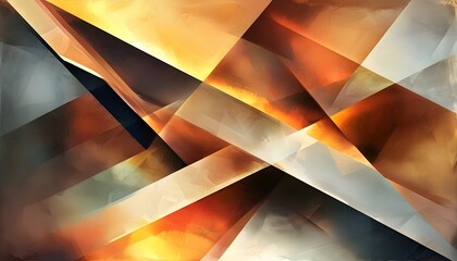 Wall Mural - Harmonious Fusion of Fluid Geometric Shapes in Warm and Cool Tones