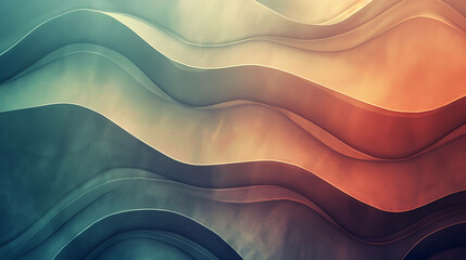 Abstract wavy background with a gradient from teal to orange.