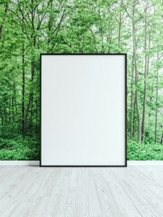 Canvas Print - Blank canvas against a forest backdrop.