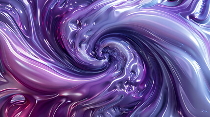 Wall Mural - Abstract swirl of glossy purple and blue liquid.