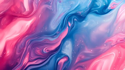 swirls of colorful paint liquid mixing background texture in pink 