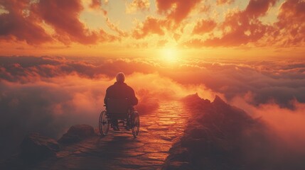 Horizontal image depicting a person with a physical impairment navigating the world with graceful ease and independence