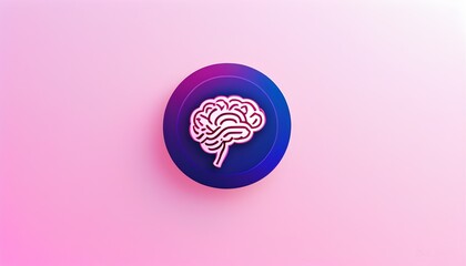 Wall Mural - Minimalist rounded logo design for AI Instagram page showcasing a vibrant purple and pink color palette symbolizing the potential of artificial intelligence