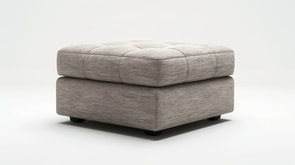 modern storage ottoman with soft fabric upholstery in light gray