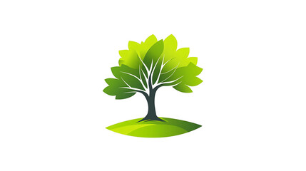 Simple, green tree logo with a white background.