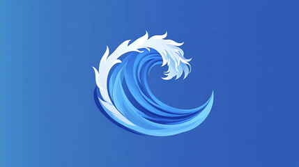 Poster - Abstract blue wave design against a blue background.