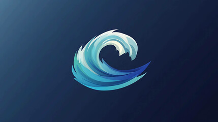 Poster - A blue and white wave graphic on a dark blue background.