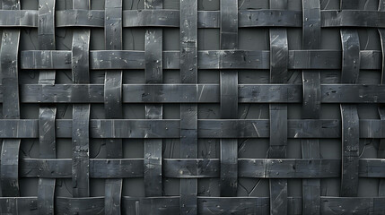 Sticker - Black woven pattern, industrial abstract background.