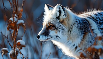 Wall Mural - Winter Beauty of a Blue Morph Arctic Fox in a Snowy Landscape