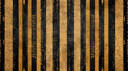 Rustic wooden background with a black and gold stripe pattern.