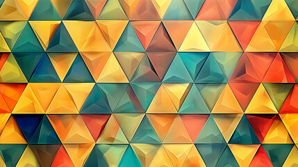 Wall Mural - Colorful geometric triangle pattern background.