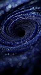 Poster - purple particles unite to create a stunning vortex that glows intensely at the center, swirling with