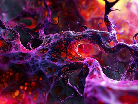 Abstract Glowing Organic Structure - Digital Art