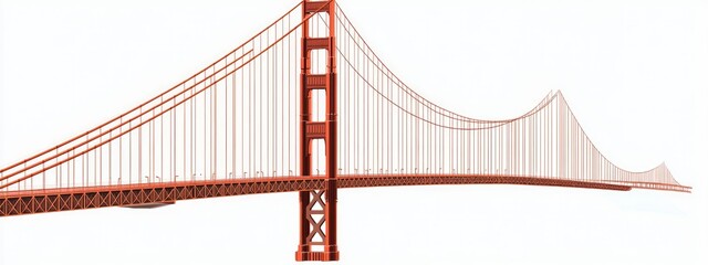 golden gate isolated modern bridge structure