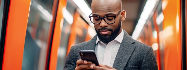 Professional checking emails on a smartphone 