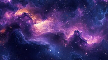 Wall Mural - cosmic nebula with stars and glowing gas clouds