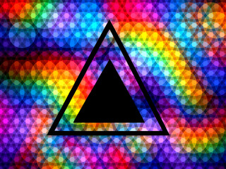 Sticker - triangle abstract background on colorful background