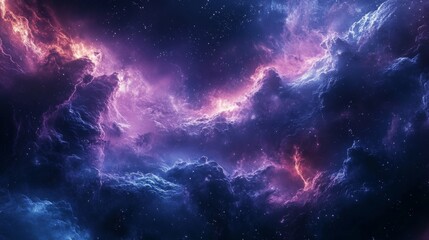 Wall Mural - cosmic nebula with swirling clouds and scattered stars
