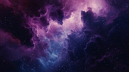 Wall Mural - a swirling purple nebula in the cosmos